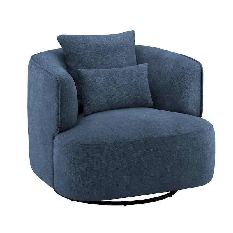 Poltroncina girevole a 360° in tessuto color grano/blu marino/grigio/beige, seduta singola