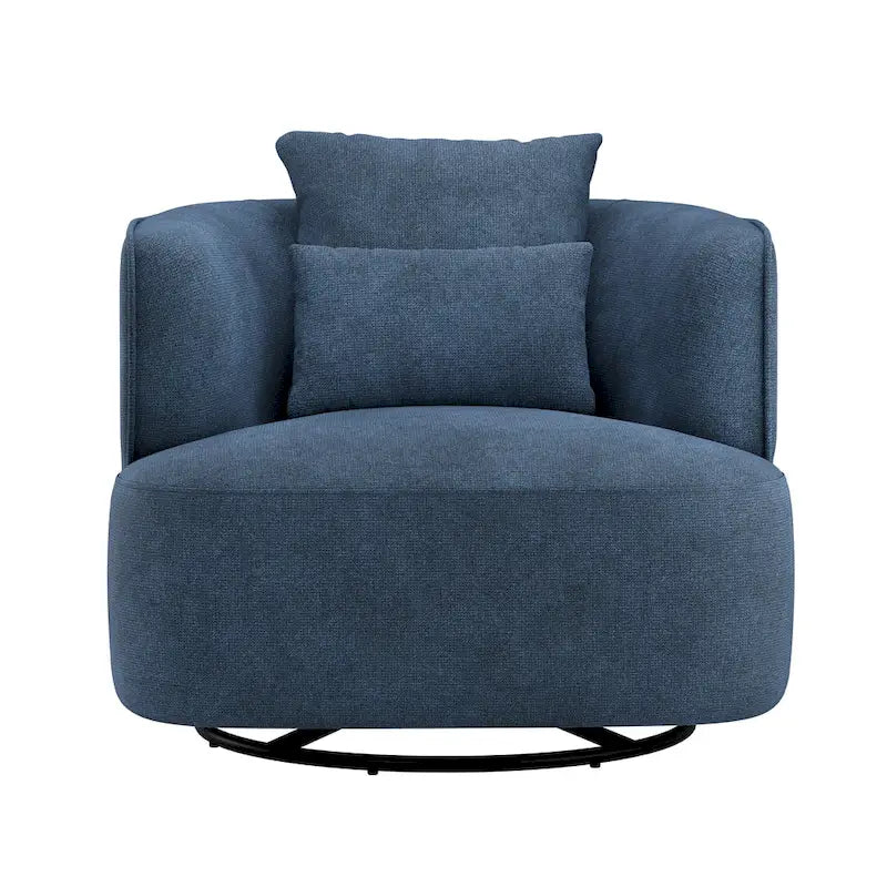 Poltroncina girevole a 360° in tessuto color grano/blu marino/grigio/beige, seduta singola