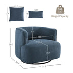 Poltroncina girevole a 360° in tessuto color grano/blu marino/grigio/beige, seduta singola