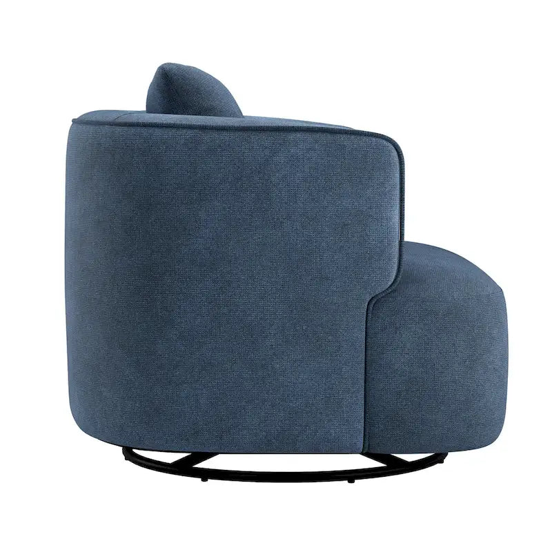 Poltroncina girevole a 360° in tessuto color grano/blu marino/grigio/beige, seduta singola
