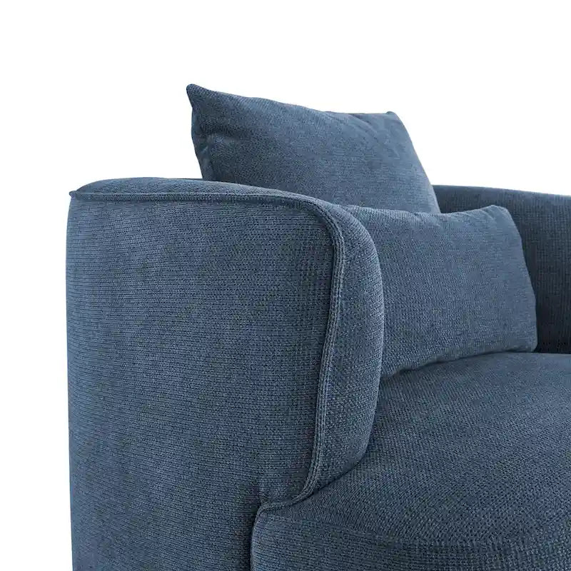 Poltroncina girevole a 360° in tessuto color grano/blu marino/grigio/beige, seduta singola