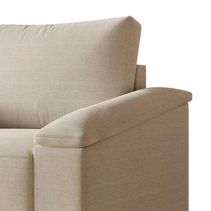 Set divano 3 pezzi rivestito in lino – Poltrona, Divanetto a 2 posti e Divano (Blu / Azzurro / Beige / Grigio / Beige Scuro)