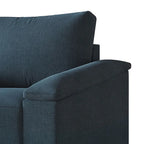 Set divano 3 pezzi rivestito in lino – Poltrona, Divanetto a 2 posti e Divano (Blu / Azzurro / Beige / Grigio / Beige Scuro)