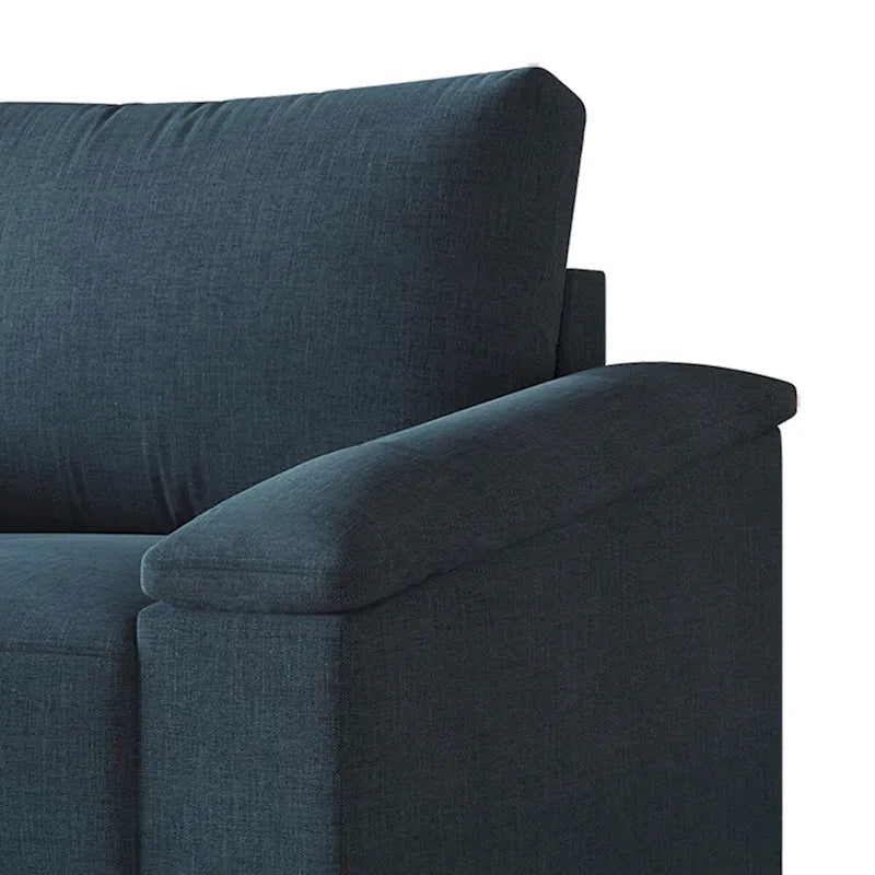 Set divano 3 pezzi rivestito in lino – Poltrona, Divanetto a 2 posti e Divano (Blu / Azzurro / Beige / Grigio / Beige Scuro)