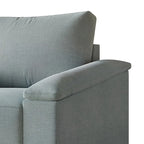 Set divano 3 pezzi rivestito in lino – Poltrona, Divanetto a 2 posti e Divano (Blu / Azzurro / Beige / Grigio / Beige Scuro)