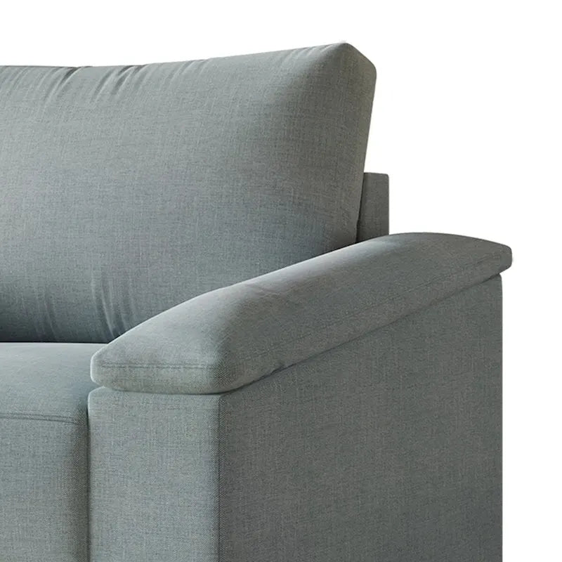 Set divano 3 pezzi rivestito in lino – Poltrona, Divanetto a 2 posti e Divano (Blu / Azzurro / Beige / Grigio / Beige Scuro)