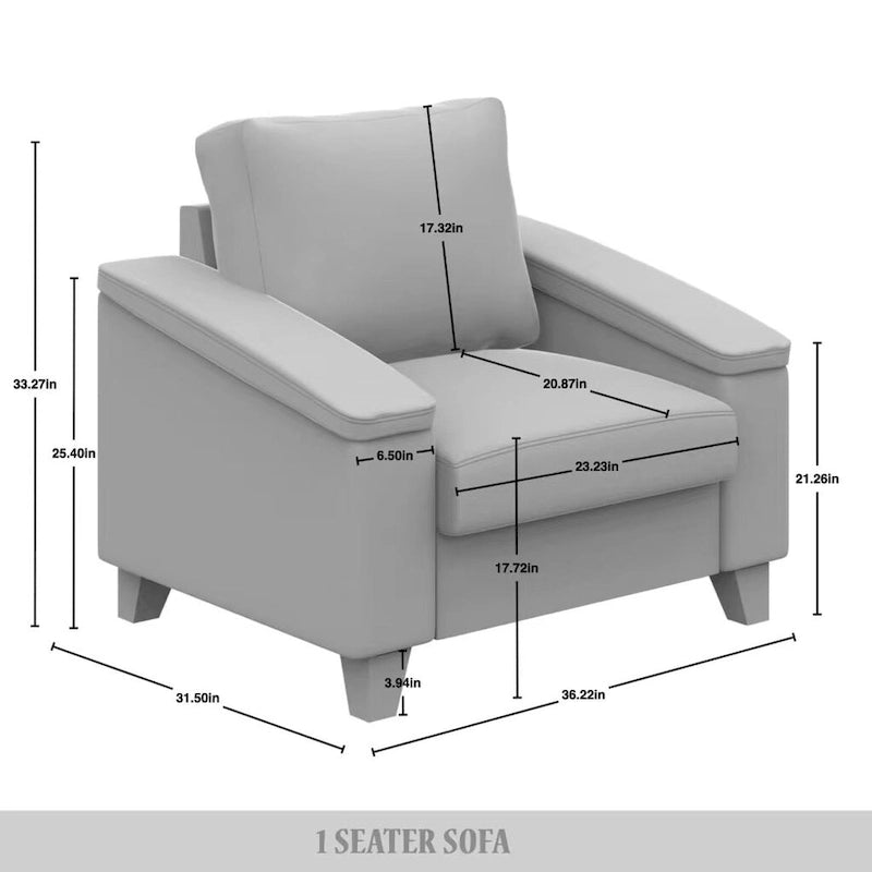 Set divano 3 pezzi rivestito in lino – Poltrona, Divanetto a 2 posti e Divano (Blu / Azzurro / Beige / Grigio / Beige Scuro)