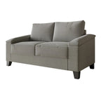 Set divano 3 pezzi rivestito in lino – Poltrona, Divanetto a 2 posti e Divano (Blu / Azzurro / Beige / Grigio / Beige Scuro)