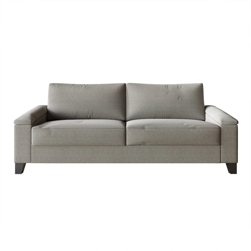 Set divano 3 pezzi rivestito in lino – Poltrona, Divanetto a 2 posti e Divano (Blu / Azzurro / Beige / Grigio / Beige Scuro)