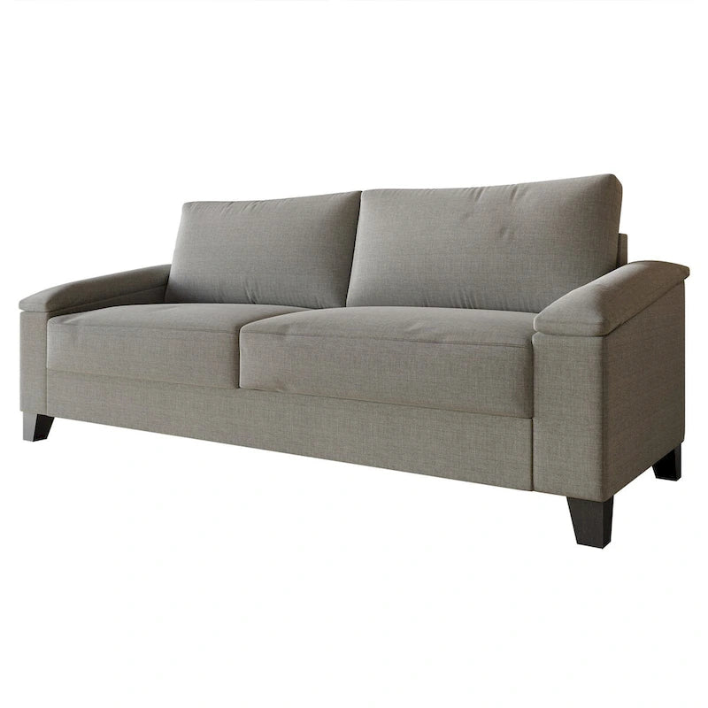 Set divano 3 pezzi rivestito in lino – Poltrona, Divanetto a 2 posti e Divano (Blu / Azzurro / Beige / Grigio / Beige Scuro)