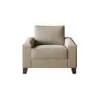 Set divano 3 pezzi rivestito in lino – Poltrona, Divanetto a 2 posti e Divano (Blu / Azzurro / Beige / Grigio / Beige Scuro)