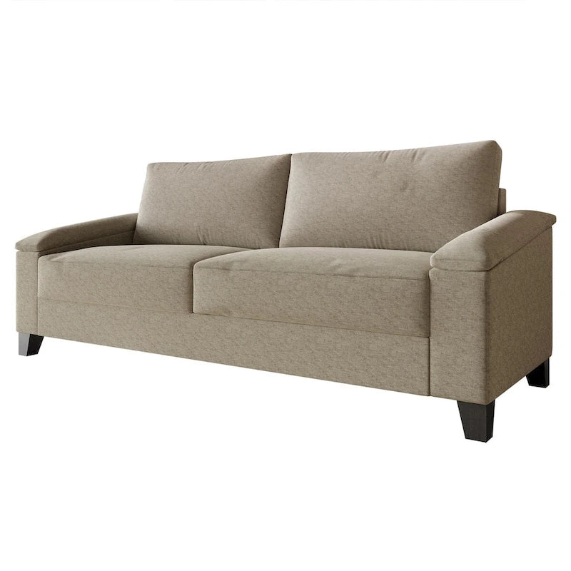 Set divano 3 pezzi rivestito in lino – Poltrona, Divanetto a 2 posti e Divano (Blu / Azzurro / Beige / Grigio / Beige Scuro)