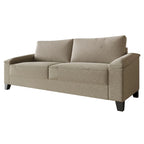 Set divano 3 pezzi rivestito in lino – Poltrona, Divanetto a 2 posti e Divano (Blu / Azzurro / Beige / Grigio / Beige Scuro)