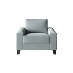 Set divano 3 pezzi rivestito in lino – Poltrona, Divanetto a 2 posti e Divano (Blu / Azzurro / Beige / Grigio / Beige Scuro)
