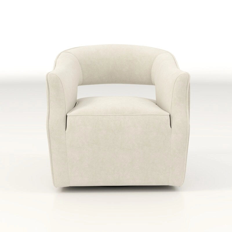 Poltrona girevole a 360° in velluto con schienale aperto, vari colori, set da 2