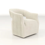 Poltrona girevole a 360° in velluto con schienale aperto, vari colori, set da 2