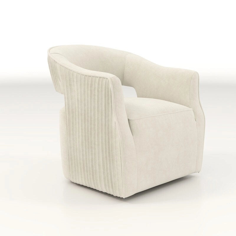 Poltrona girevole a 360° in velluto con schienale aperto, vari colori, set da 2