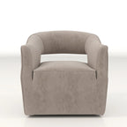 Poltrona girevole a 360° in velluto con schienale aperto, vari colori, set da 2