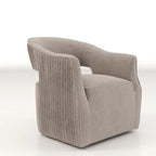Poltrona girevole a 360° in velluto con schienale aperto, vari colori, set da 2