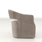 Poltrona girevole a 360° in velluto con schienale aperto, vari colori, set da 2