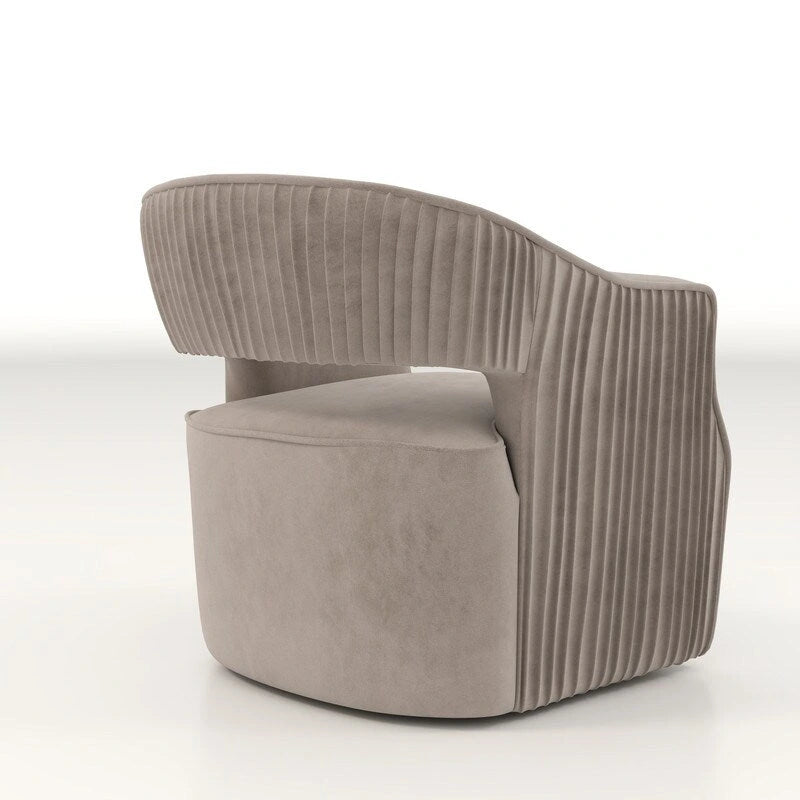 Poltrona girevole a 360° in velluto con schienale aperto, vari colori, set da 2