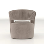 Poltrona girevole a 360° in velluto con schienale aperto, vari colori, set da 2