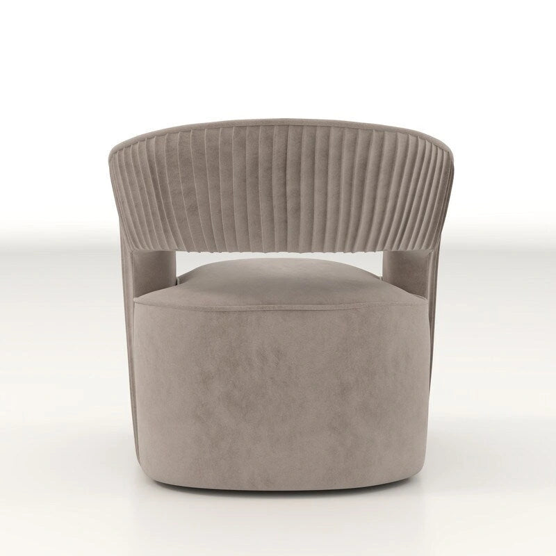 Poltrona girevole a 360° in velluto con schienale aperto, vari colori, set da 2