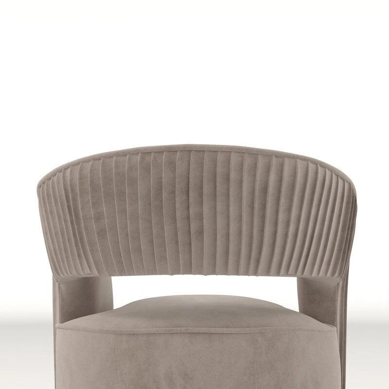 Poltrona girevole a 360° in velluto con schienale aperto, vari colori, set da 2