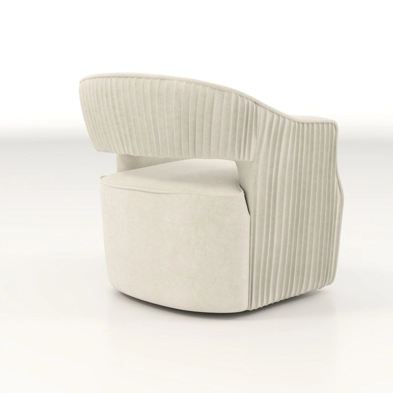 Poltrona girevole a 360° in velluto con schienale aperto, vari colori, set da 2