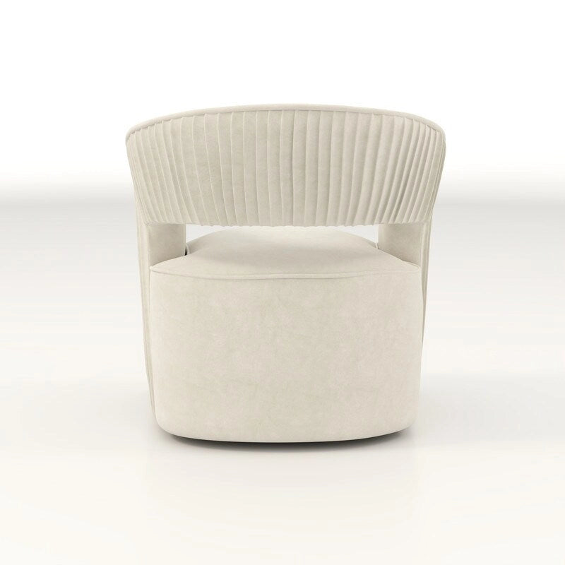 Poltrona girevole a 360° in velluto con schienale aperto, vari colori, set da 2