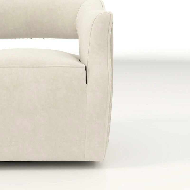 Poltrona girevole a 360° in velluto con schienale aperto, vari colori, set da 2