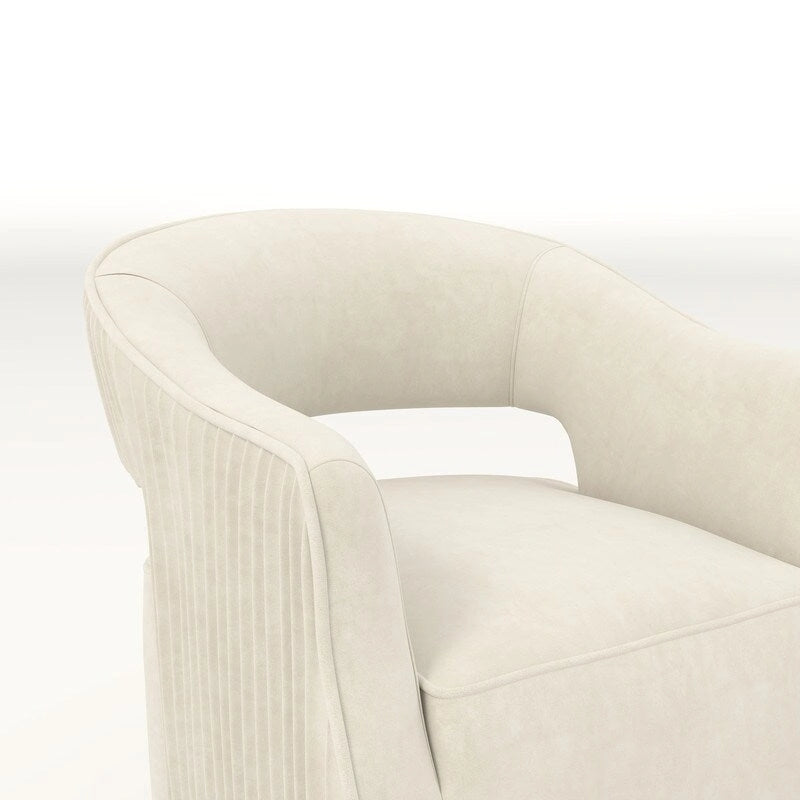 Poltrona girevole a 360° in velluto con schienale aperto, vari colori, set da 2