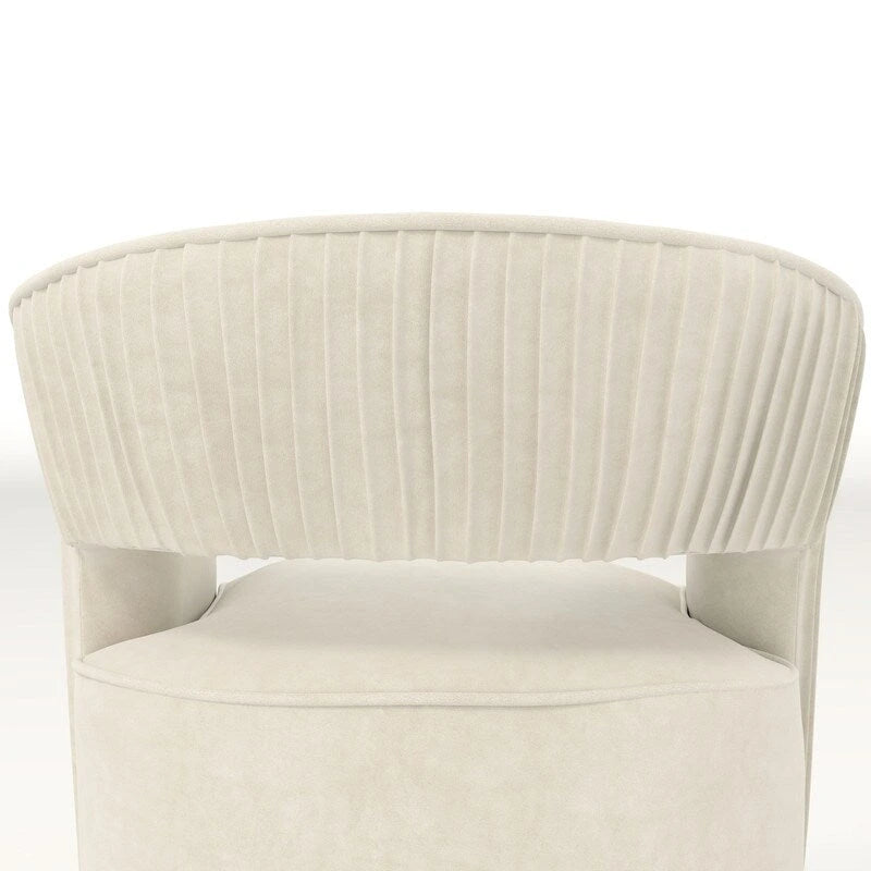 Poltrona girevole a 360° in velluto con schienale aperto, vari colori, set da 2