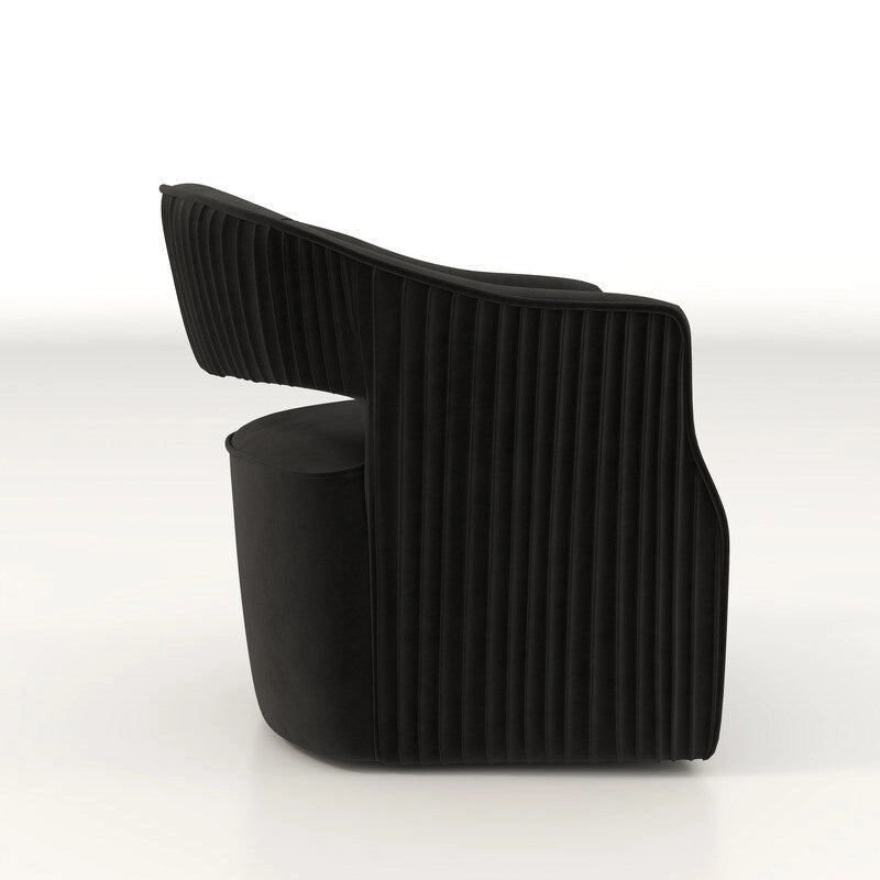 Poltrona girevole a 360° in velluto con schienale aperto, vari colori, set da 2