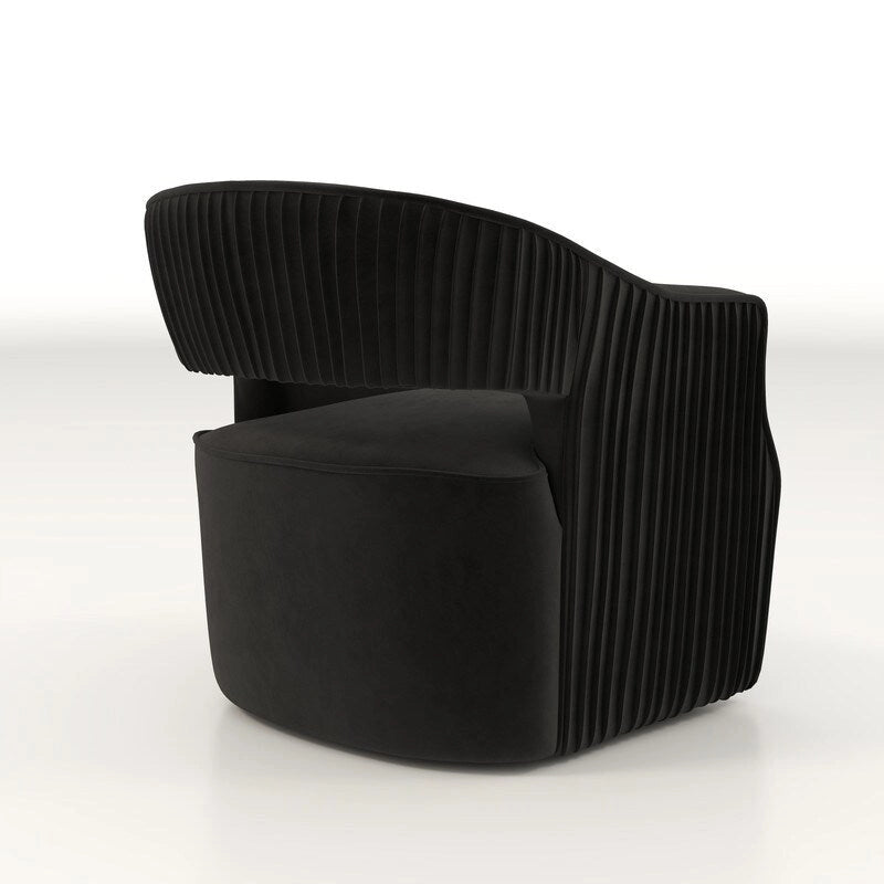 Poltrona girevole a 360° in velluto con schienale aperto, vari colori, set da 2