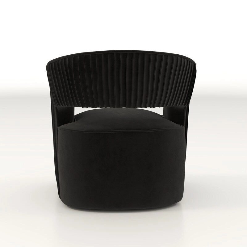 Poltrona girevole a 360° in velluto con schienale aperto, vari colori, set da 2