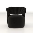 Poltrona girevole a 360° in velluto con schienale aperto, vari colori, set da 2