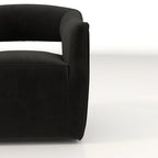 Poltrona girevole a 360° in velluto con schienale aperto, vari colori, set da 2