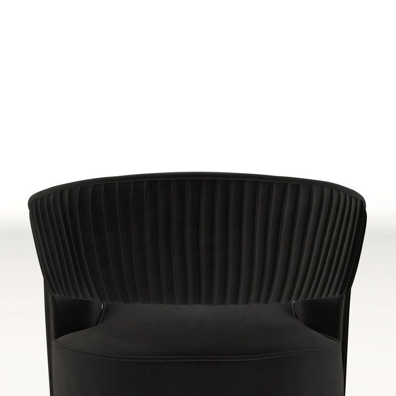 Poltrona girevole a 360° in velluto con schienale aperto, vari colori, set da 2
