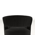 Poltrona girevole a 360° in velluto con schienale aperto, vari colori, set da 2