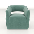 Poltrona girevole a 360° in velluto con schienale aperto, vari colori, set da 2