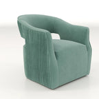 Poltrona girevole a 360° in velluto con schienale aperto, vari colori, set da 2
