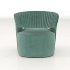 Poltrona girevole a 360° in velluto con schienale aperto, vari colori, set da 2