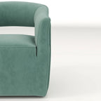 Poltrona girevole a 360° in velluto con schienale aperto, vari colori, set da 2