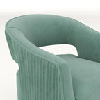 Poltrona girevole a 360° in velluto con schienale aperto, vari colori, set da 2