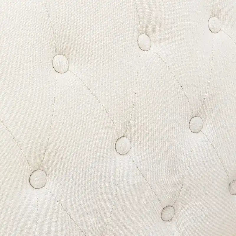 Poltrona d'accento in lino, trapuntata a bottoni, beige/grigia/verde, singola/doppia, stile metà secolo