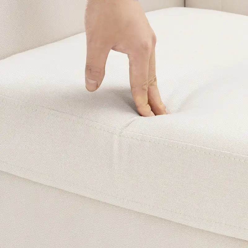 Poltrona d'accento in lino, trapuntata a bottoni, beige/grigia/verde, singola/doppia, stile metà secolo