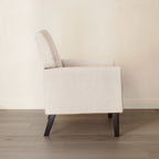 Poltrona d'accento in lino, trapuntata a bottoni, beige/grigia/verde, singola/doppia, stile metà secolo