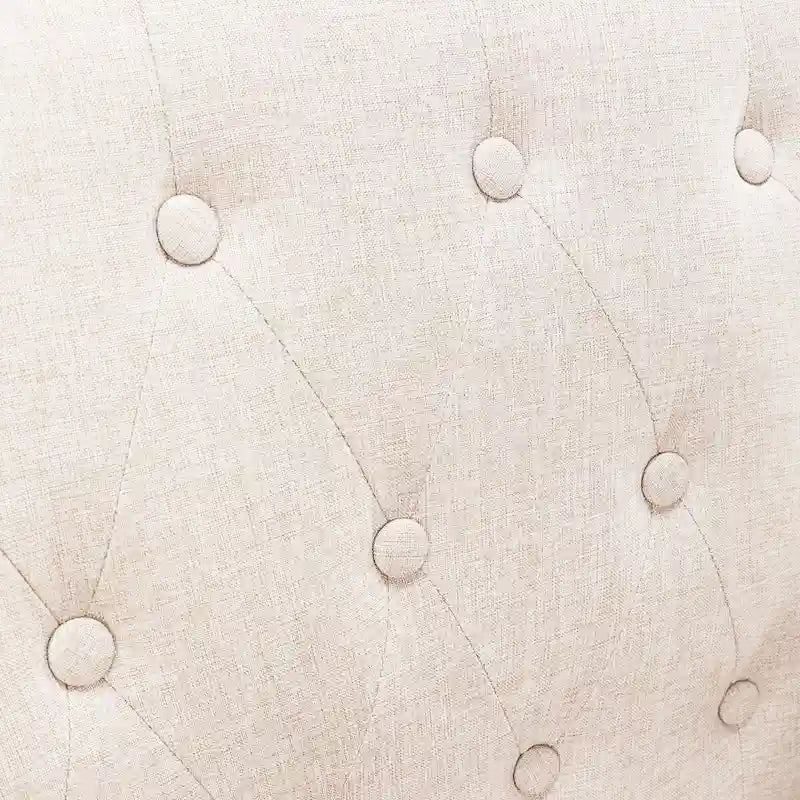Poltrona d'accento in lino, trapuntata a bottoni, beige/grigia/verde, singola/doppia, stile metà secolo