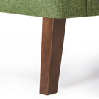 Poltrona d'accento in lino, trapuntata a bottoni, beige/grigia/verde, singola/doppia, stile metà secolo